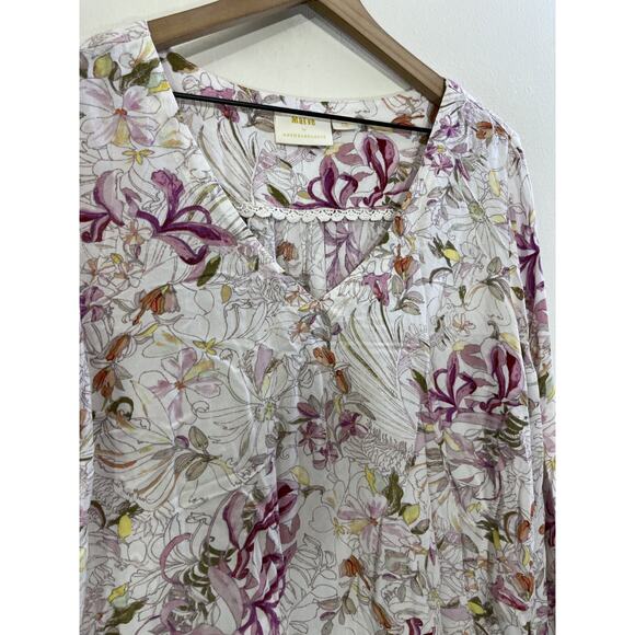 Romantic Cottagecore Boho Fairy Floral Top M Whimsical Dainty Parisian Coquette - Picture 6 of 15